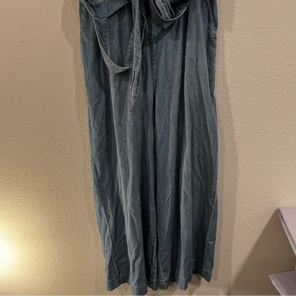 Madewell Denim Apron Bow-Back Jumpsuit natural fiber cotton size 6 - Picture 12 of 14